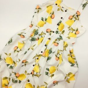 The Moon Button Lemon Dress